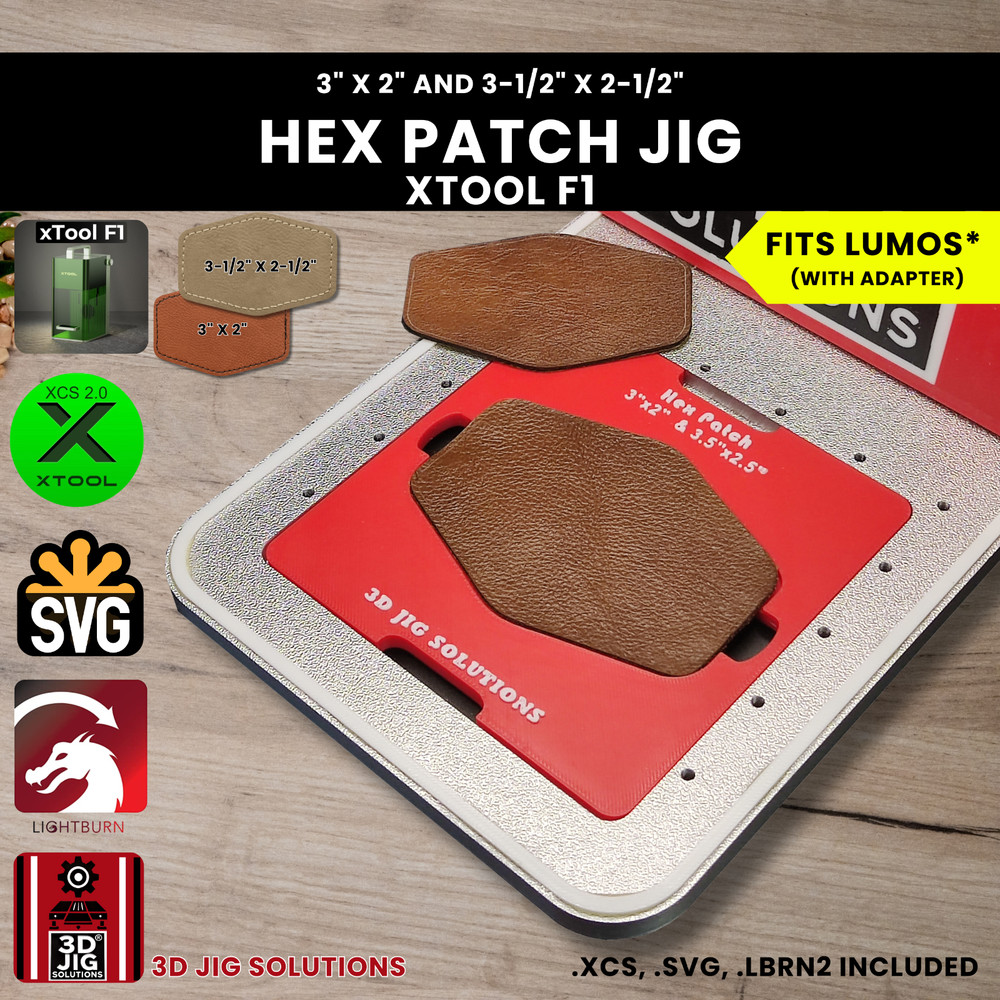 xTool F1 Hex Leather Hat Patch Jig | Laser Engraving Template