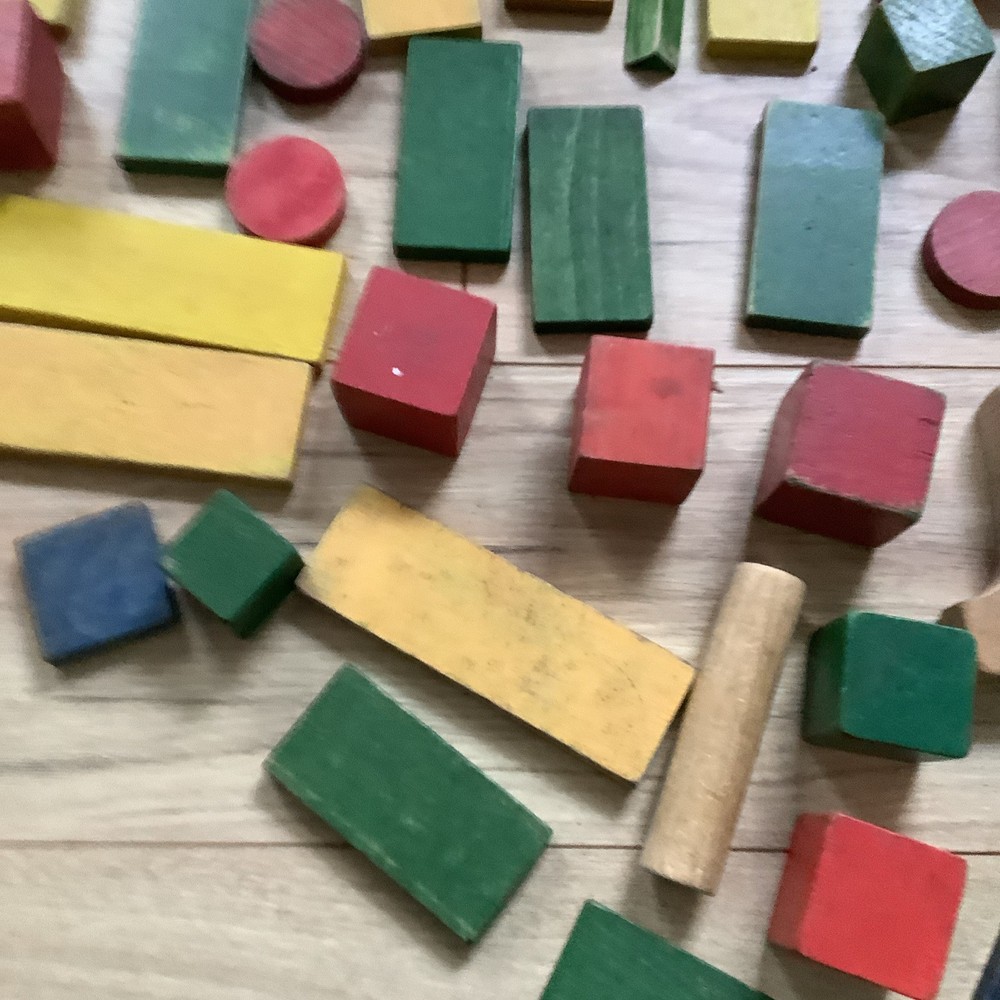 Vintage Wooden Stacking building Bricks