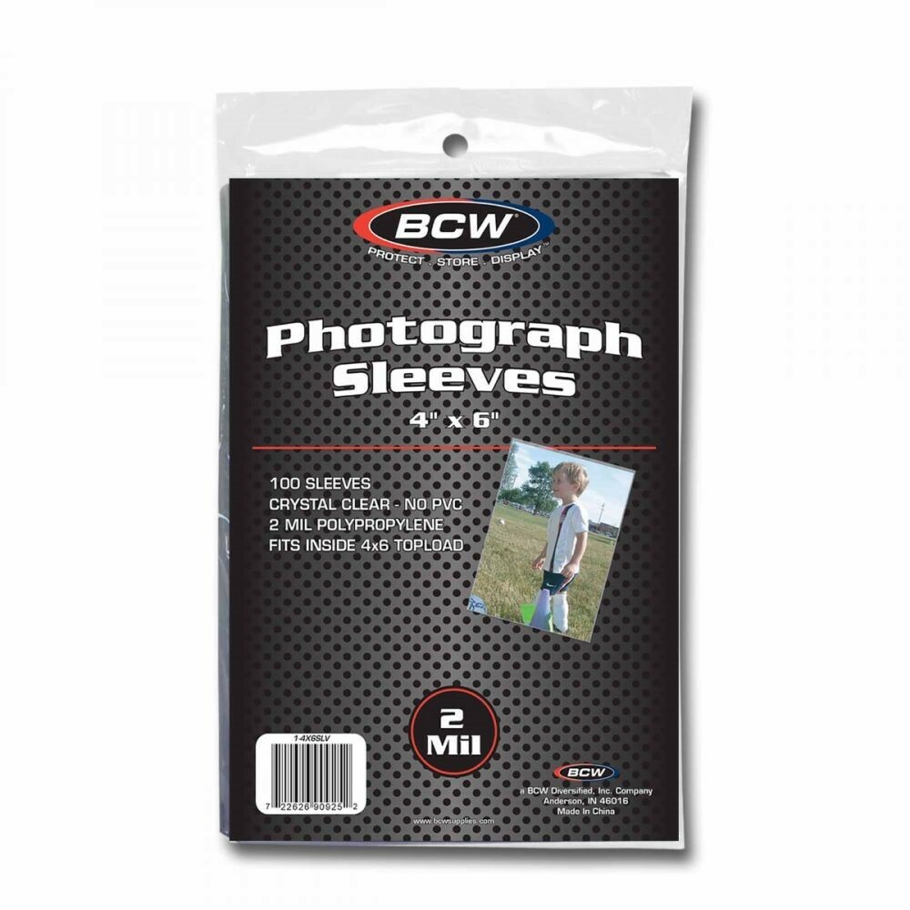 BCW Photo Sleeves 4x6 2 Mil Archival Soft Poly Bags Safe Storage Pack Of 100