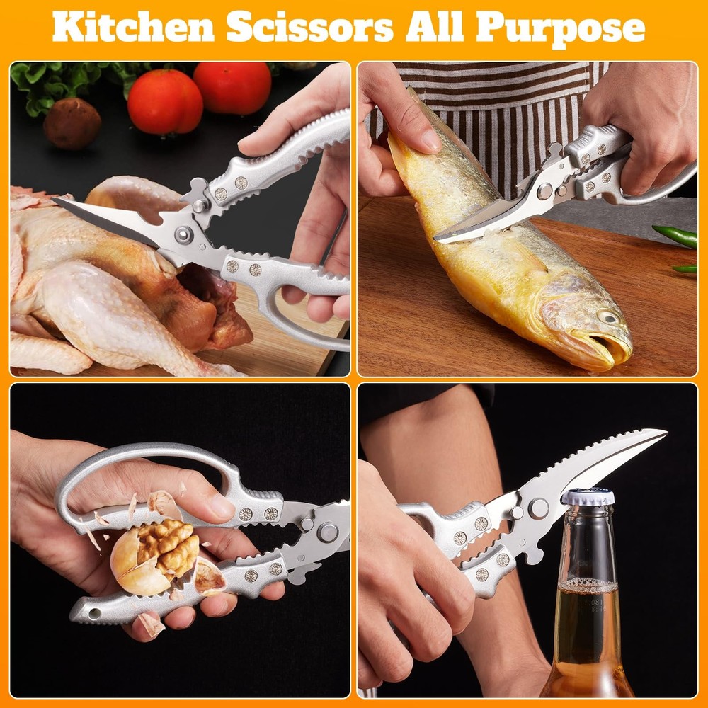 Heavy Duty Kitchen Scissors, Poultry Shears for Meat, Chicken, Bone, Turkey, ...