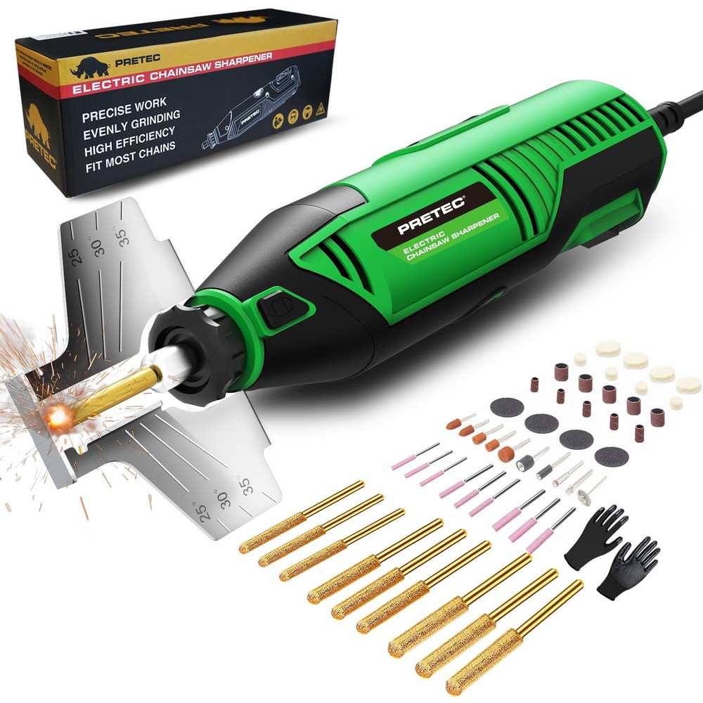 Electric Chainsaw Sharpener Kit 54PCS with Diamond Wheels & Adjustable Angle