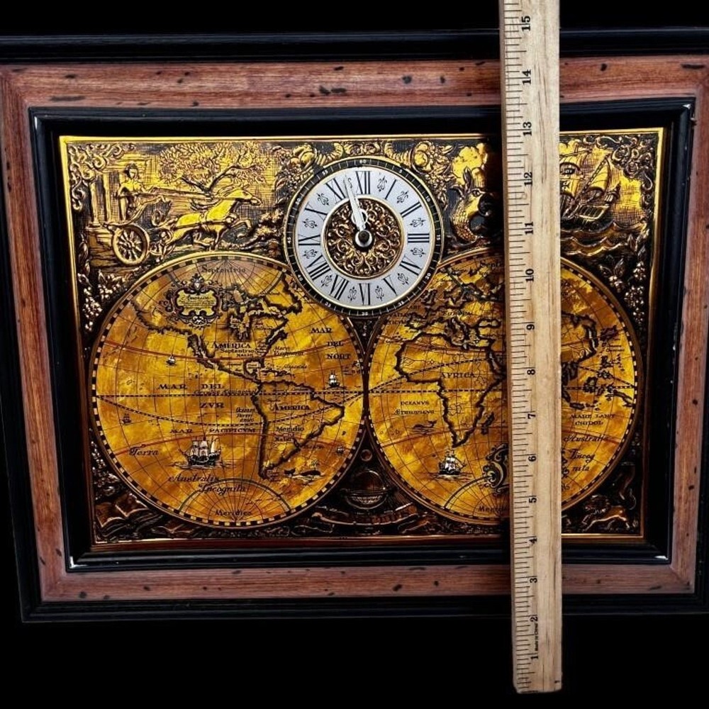 Vintage Spartus World Map Clock – Retro Wall Clock