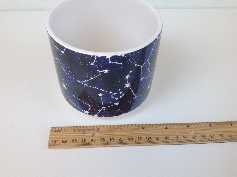 Constellation midnight blue & white ceramic planter, bowl, organization, etc