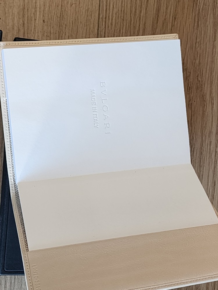 BVLGARI Note Cover Leather Notebook Organizer Blank 7"x5"