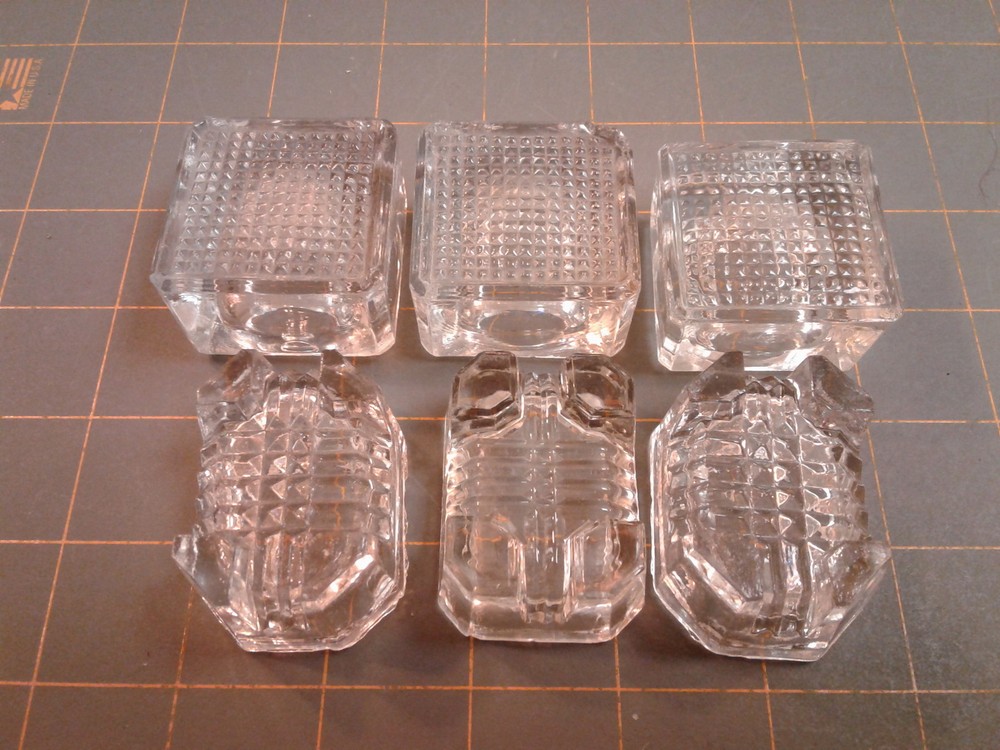 Antique 6 Glass Open Salt Cellar Dips