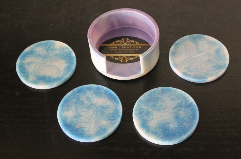 Coaster set with holder - Made by Melb Artist