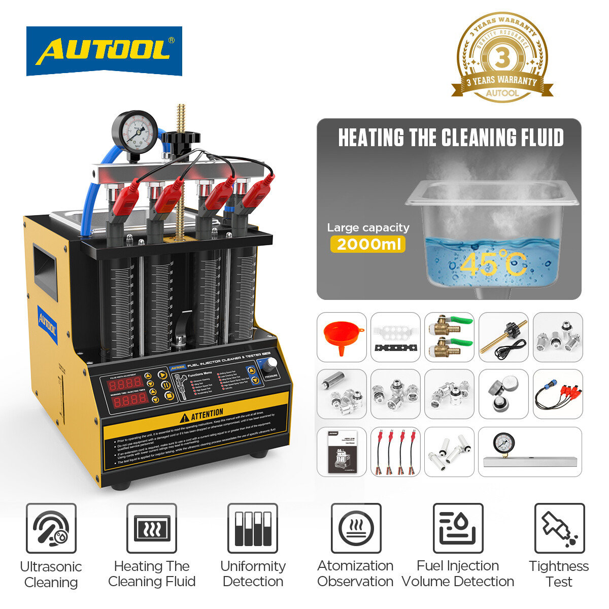 AUTOOL CT160 Car Ultrasonic Fuel Injector Cleaner&Tester Machine Upgrade CT150