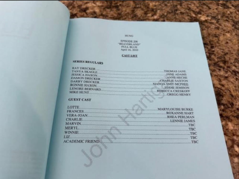 ORIGINAL SCRIPT HUNG EPISODE 206 "Beaverland"