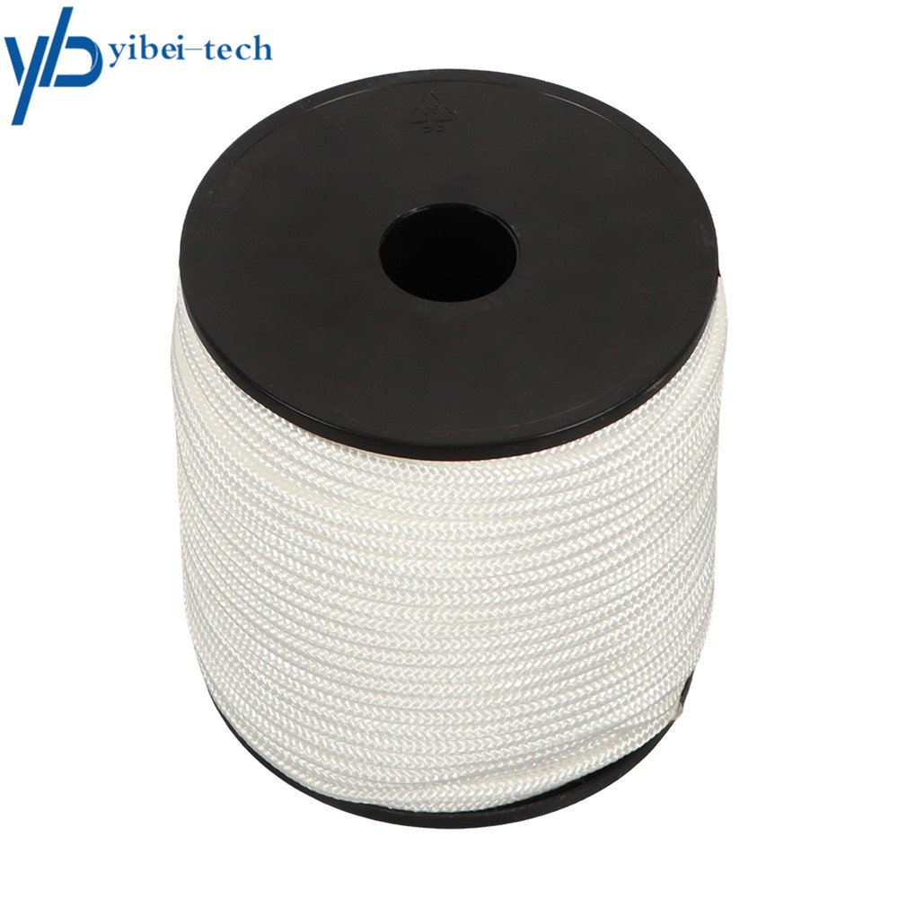 1/4 Inch Nylon Polyester Cord 250 Foot Spool Solid Braid Industrial Grade White