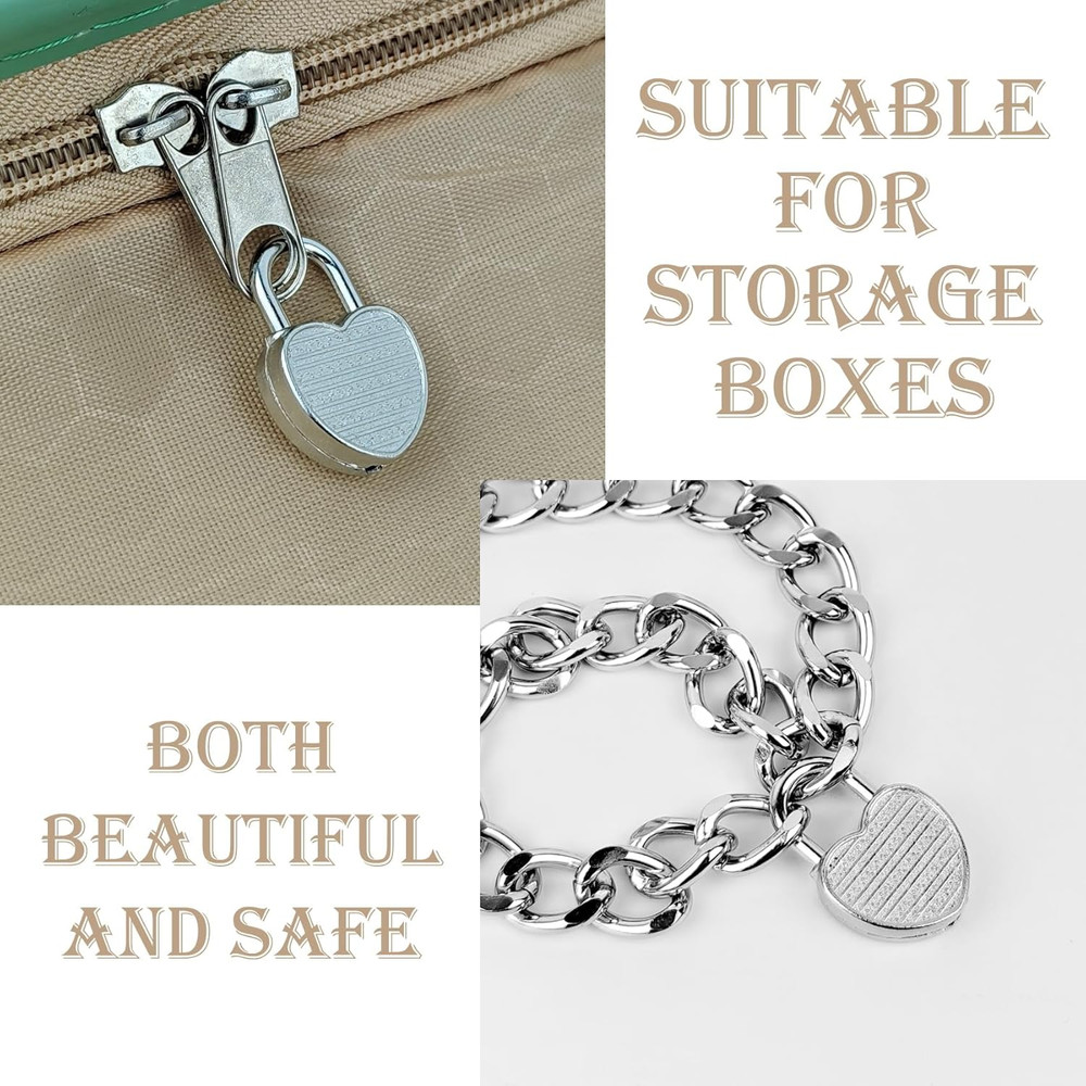 5 Pack Mini Diary Padlock, Small Locks with Keys, Tiny Luggage Silver