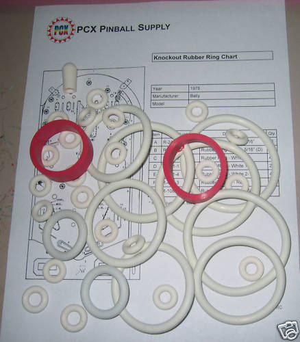 1975 Bally Knockout Pinball Rubber Ring Kit