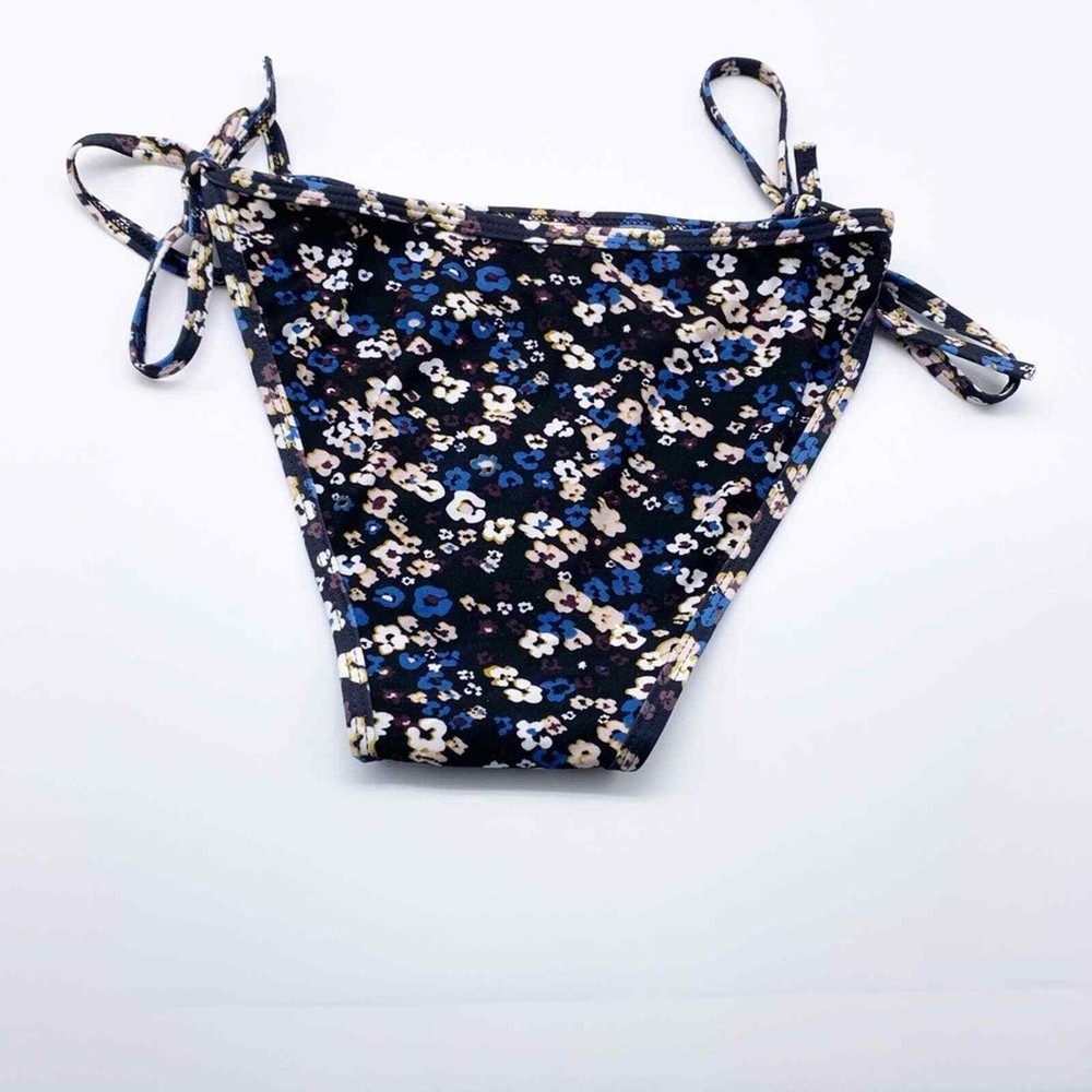 NWOT Chuns Floral Blue Triangle String Bikini Set Size Small/ Medium