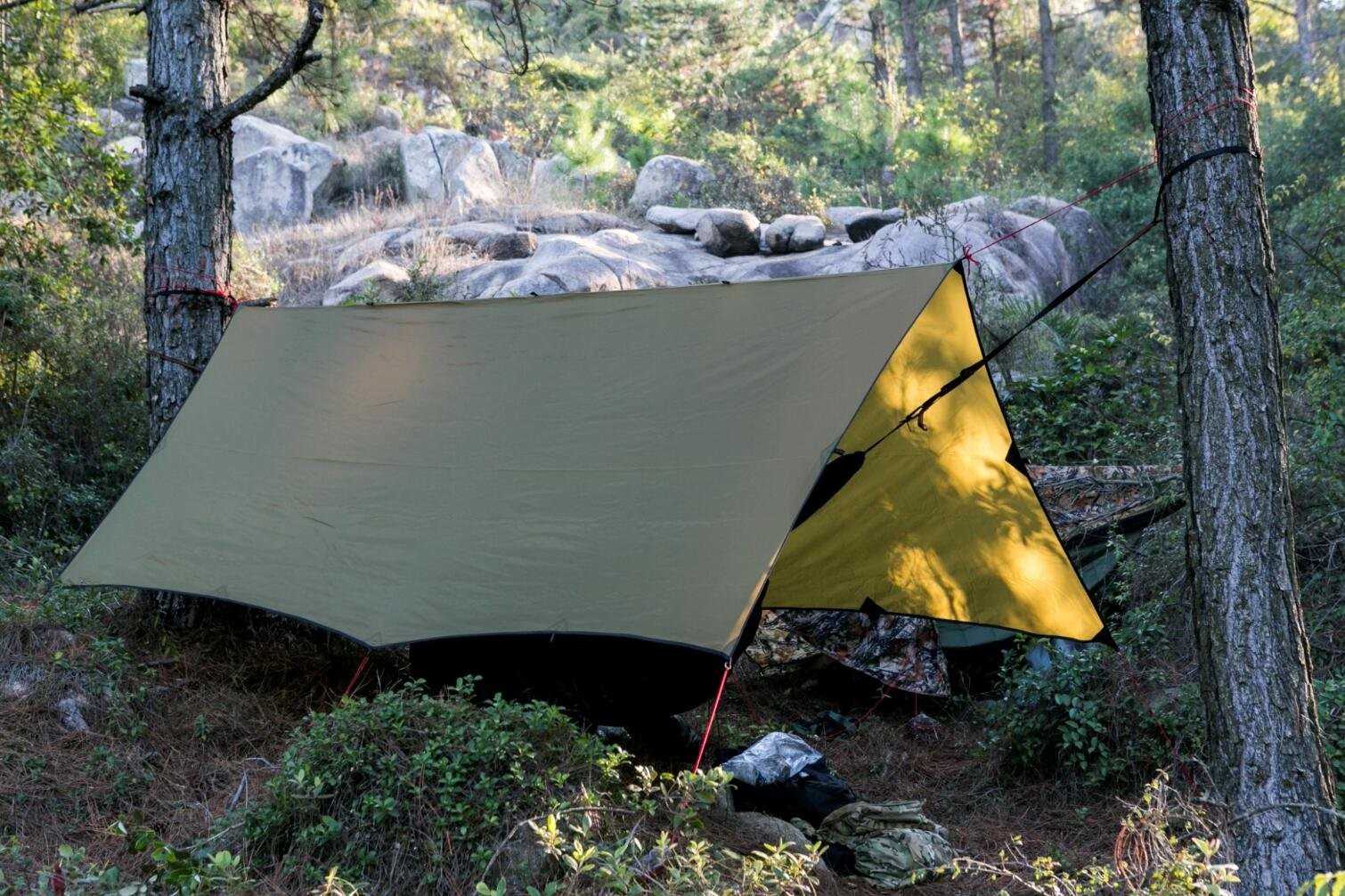 OneTigris Bulwark Camping Tarp, 100 Waterproof Bushcraft Shelter, Lightweight