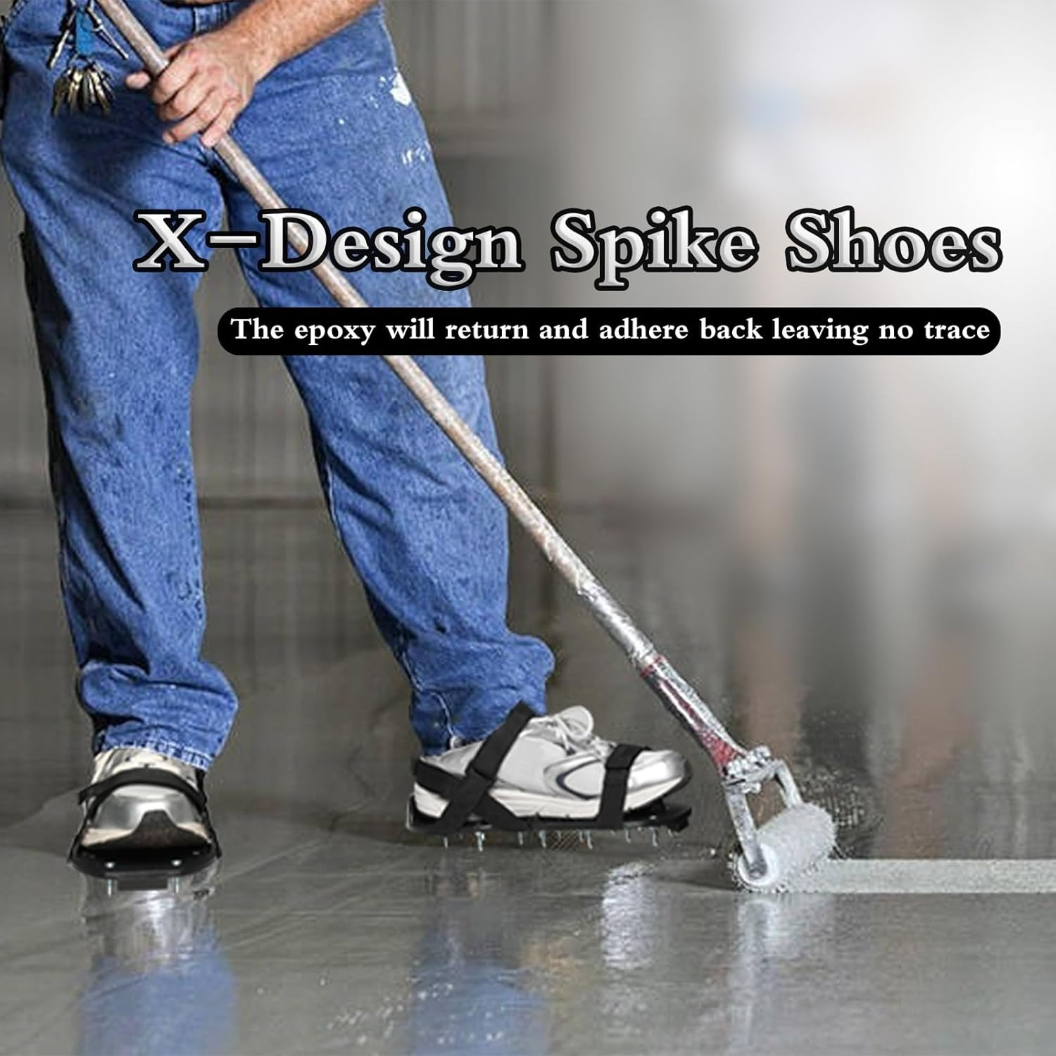 Spike Shoes for Epoxy Flooring Epoxy Shoes with 3/4" Short Spikes for Garage Flo