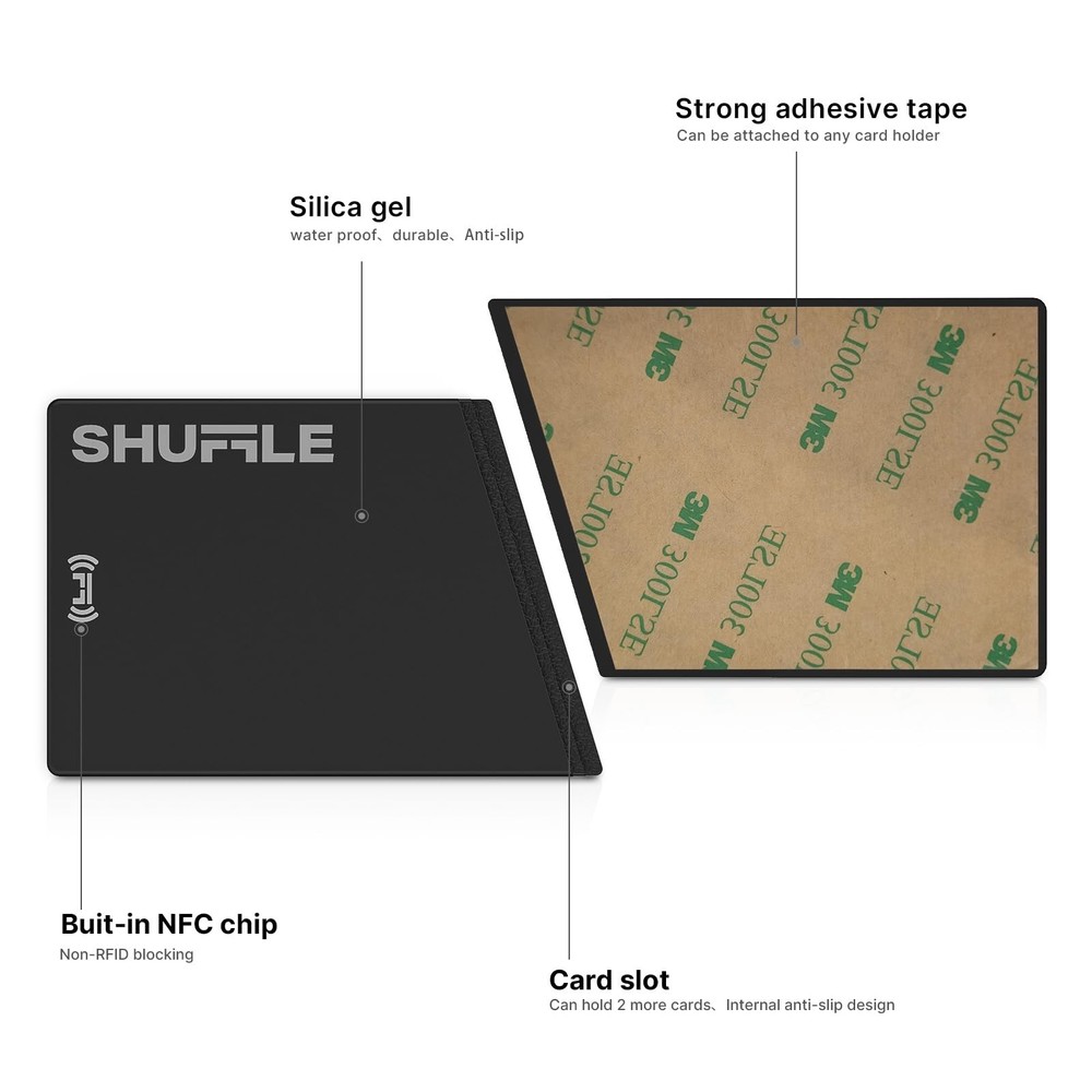 Shuffle Wallet - Silicone Pouch with NFC Function, Digital Business Card Chip...