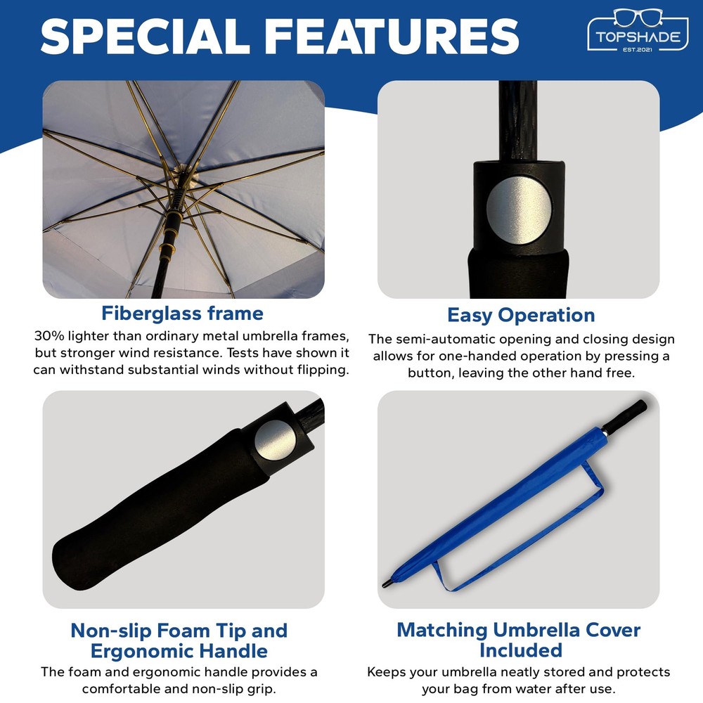Golf Umbrella 54/62/68 inch, Double Canopy, Automatic Open