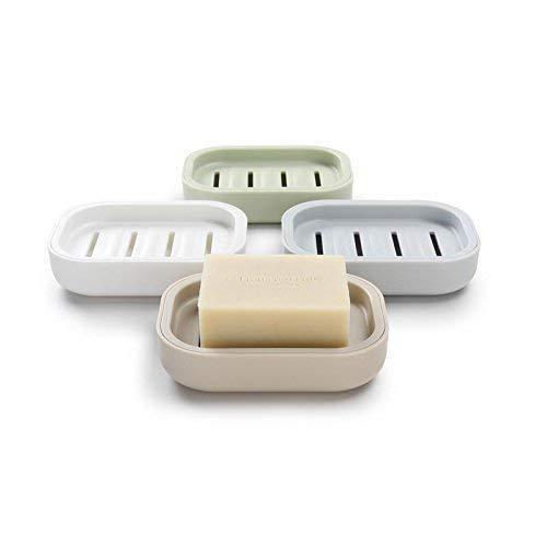 UVIVIU PP Plastic Box Dish, Container, Keeps Soap Dry,Easy Cleaning,Drain,White