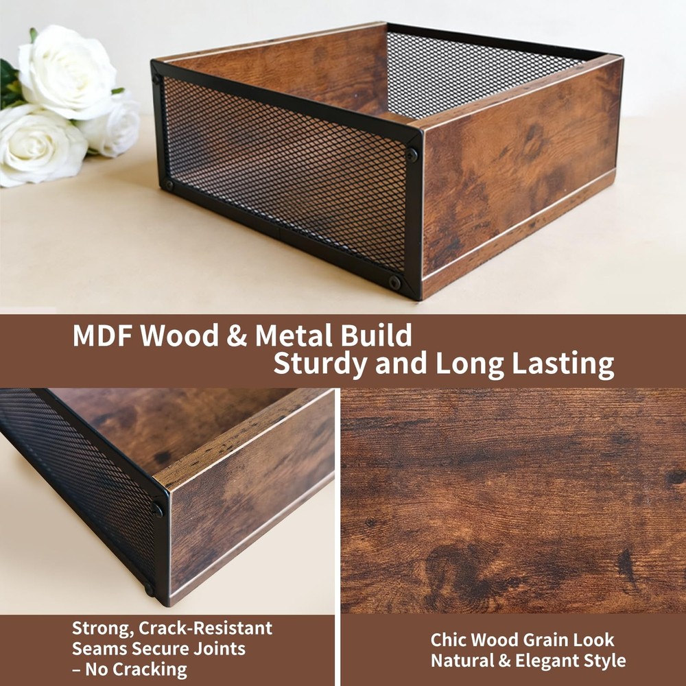 Buffet Risers, 12" Rustic Cupcake Stand Industrial Wood Risers Display Stands...