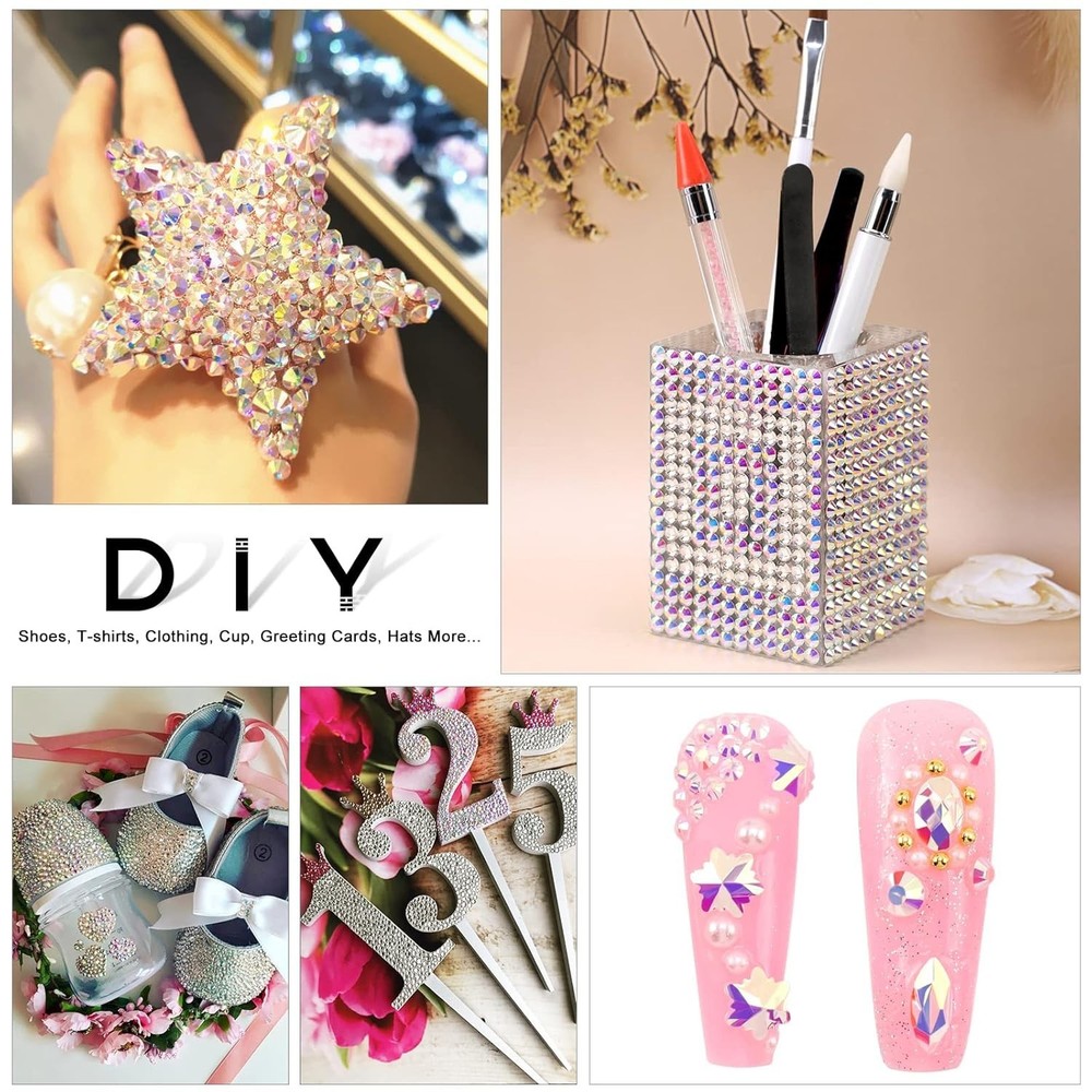 Transparent AB Flatback Rhinestones - 3792 Pieces for All Your Projects