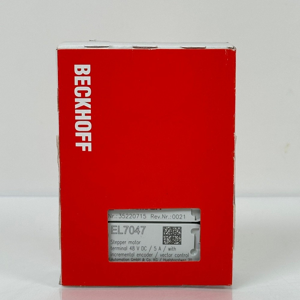 (NEW) Beckhoff EL7047 Stepper Motor Controller, Vector Control, 48VDC, 5A