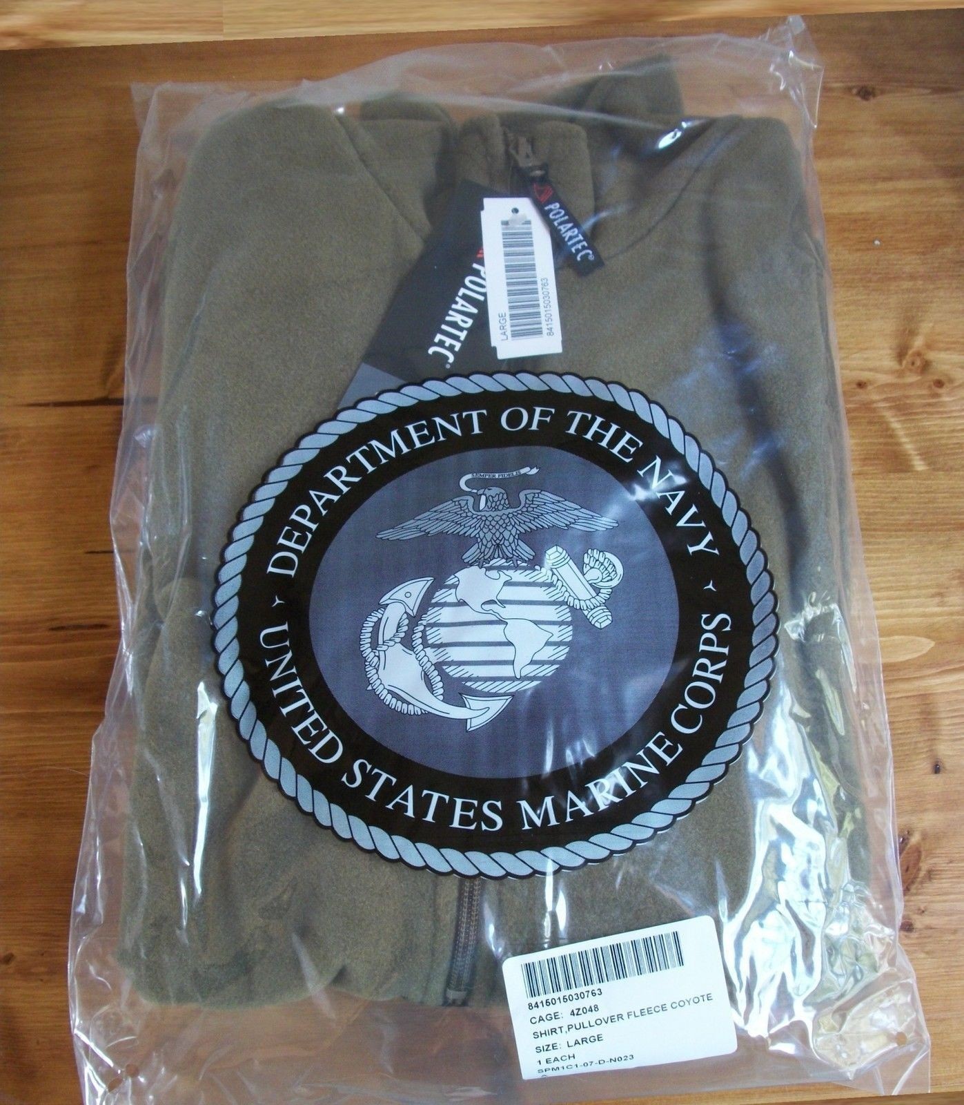 US Military Polartec Fleece Half-Zip Pullover Shirt USMC** New** Sz.Large