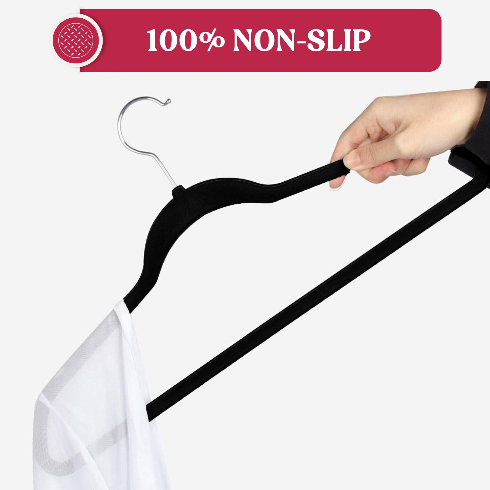 Velvet Hangers Flocked Clothes Heavy Duty Premium Non-Slip Hangers (30/50 Pack)