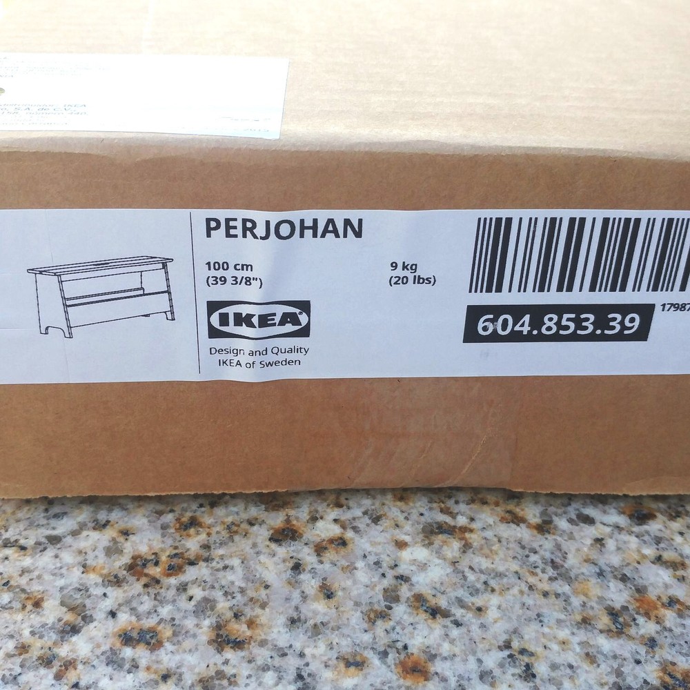 IKEA Solid Pine PERJOHAN Bench w/ storage, Unfinished Wood Rustic Nordic Cottage