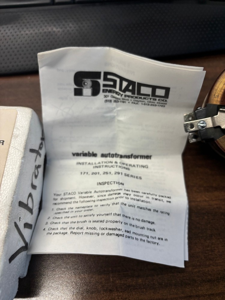 Staco Energy General Electric #201 Variable Transformer