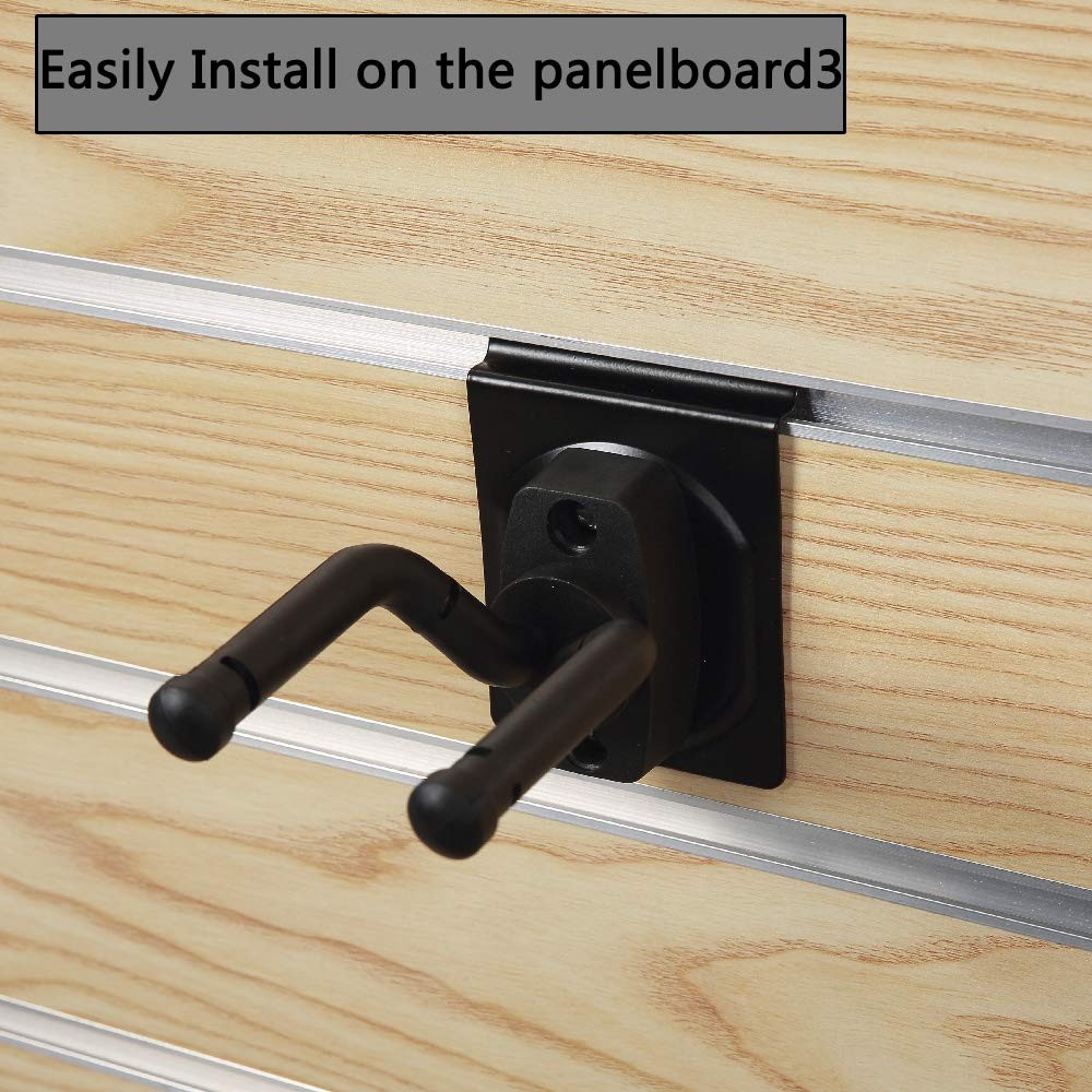 XCHTX Guitar Hook Slatwall Adjustable Wall Mount short 8pack, Black