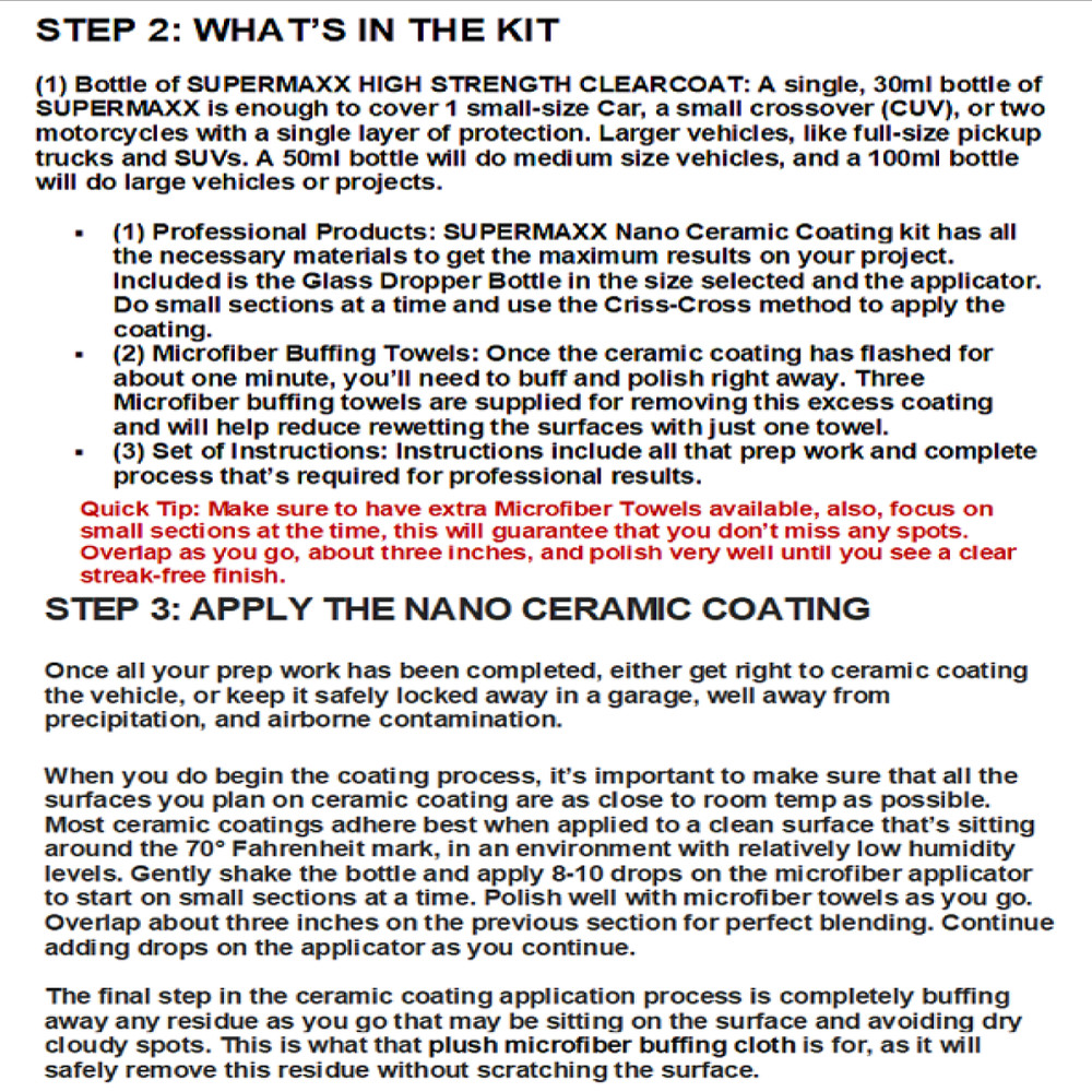 CERAMIC CAR COATING "POLYSILAZANE" ADVANCED "TRICURE TECHNOLOGY" HIGH GLOSS KIT