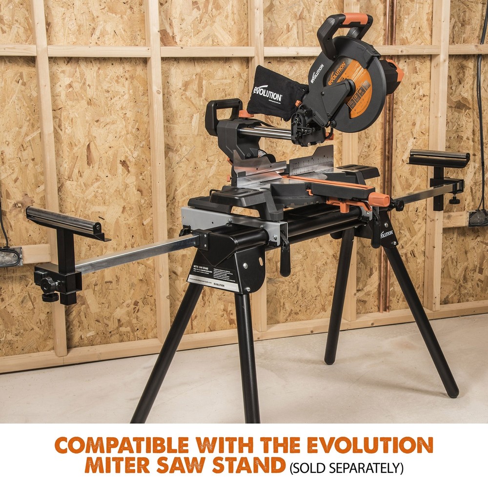Evolution R255SMS+: Single Bevel Sliding Miter Saw With 10 in. Multi-Material Cu