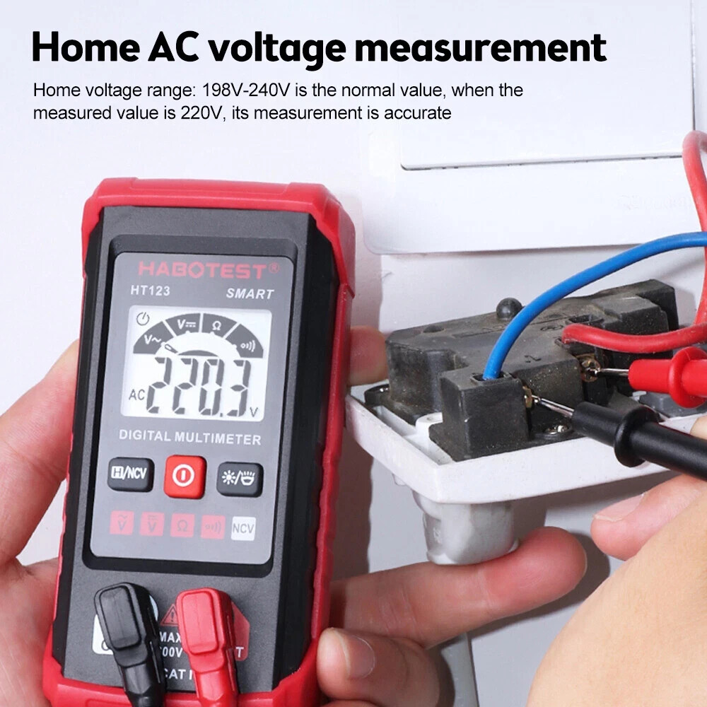 HT123 Digital Multimeter AC DC Voltmeter Ammeter Ohmmeter Volt Tester Meters