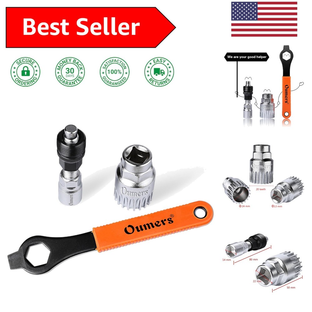 Durable Bike Crank Extractor Tool Kit with Adjustable Spanner for Easy Repairs