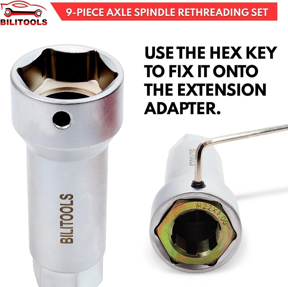 10-Piece Axle Spindle Thread Chaser Set, Thread Rethreading Restorer Tool Metric