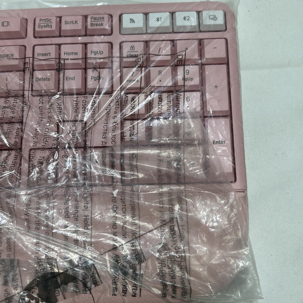 Meetion Ergonomic Wireless Keyboard Pink