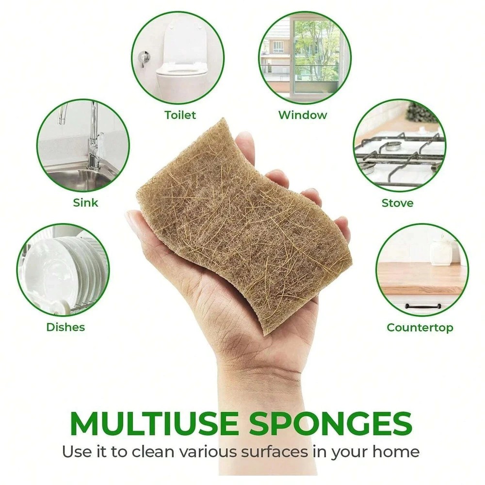 12pcs Kitchen Sponge Natural Biodegradable Eco-Friendly Dish Sponges for Kitchen