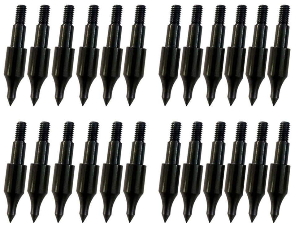 24 Archery Field Tips 100 Grain Screw-in Points for Compound Bow & Crossbow
