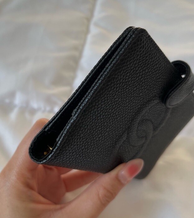 Chanel Caviar Mini Agenda with CC logo
