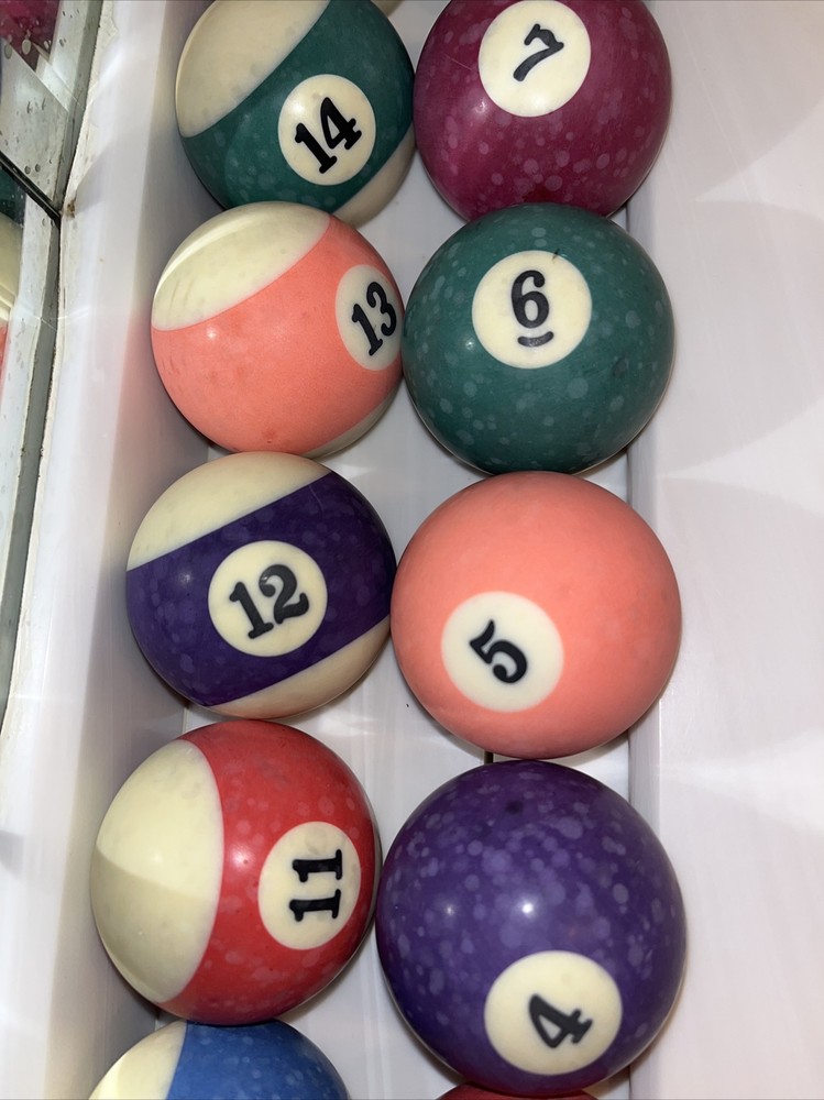 Vintage Full Set Pool Table Billiard Balls (2 1/4 in.)