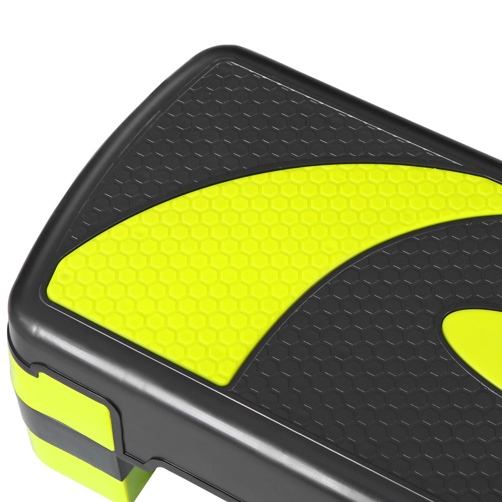 30" Aerobic Step Platform Exercise Stepper w/Risers Adjust 4"-6"-8" Yellow