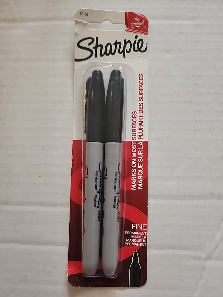 SHARPIE 30162PP Permanent Markers, Fine Point, Black, 2 Count