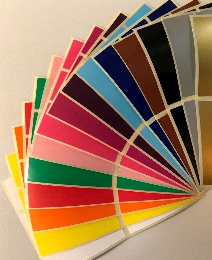 Large 30 x 78mm - Assorted Pack Of Colour Code Rectangles Sticky Filing Labels
