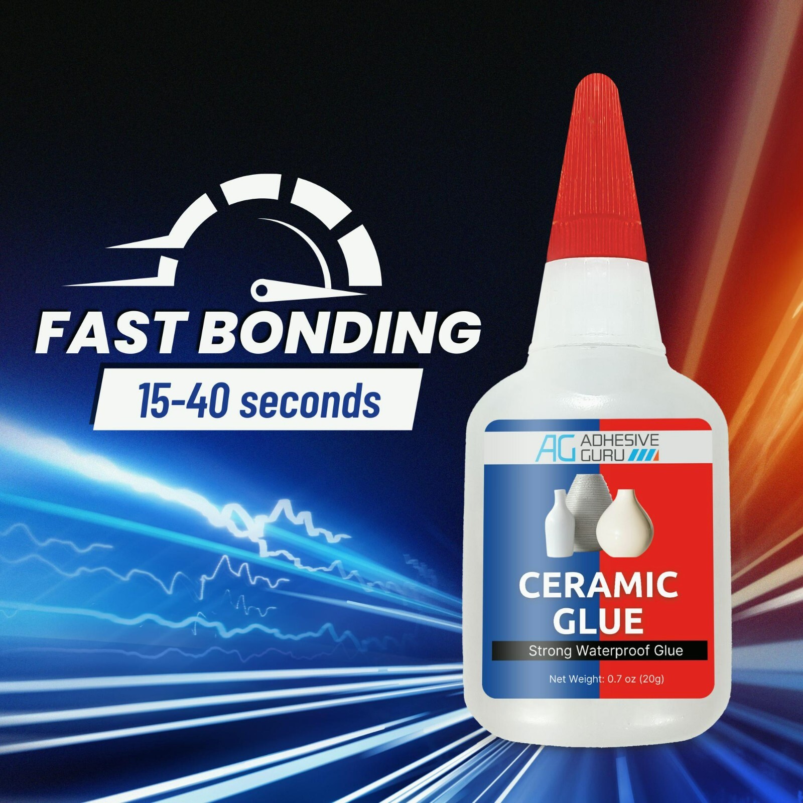 Adhesive Guru Ceramic Glue (0.7 oz) Super Glue for Pottery, Porcelain