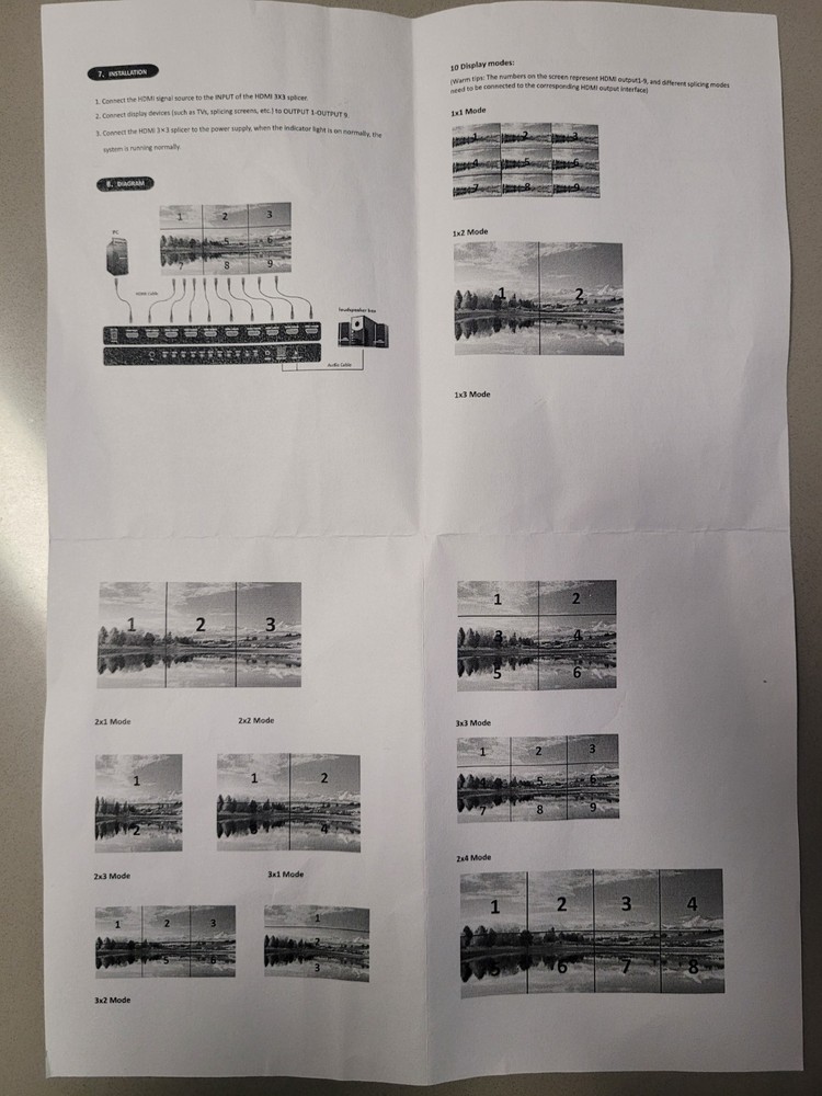 JCHICI TV Wall Processor Video Wall Controller 4K HD Display HDMI