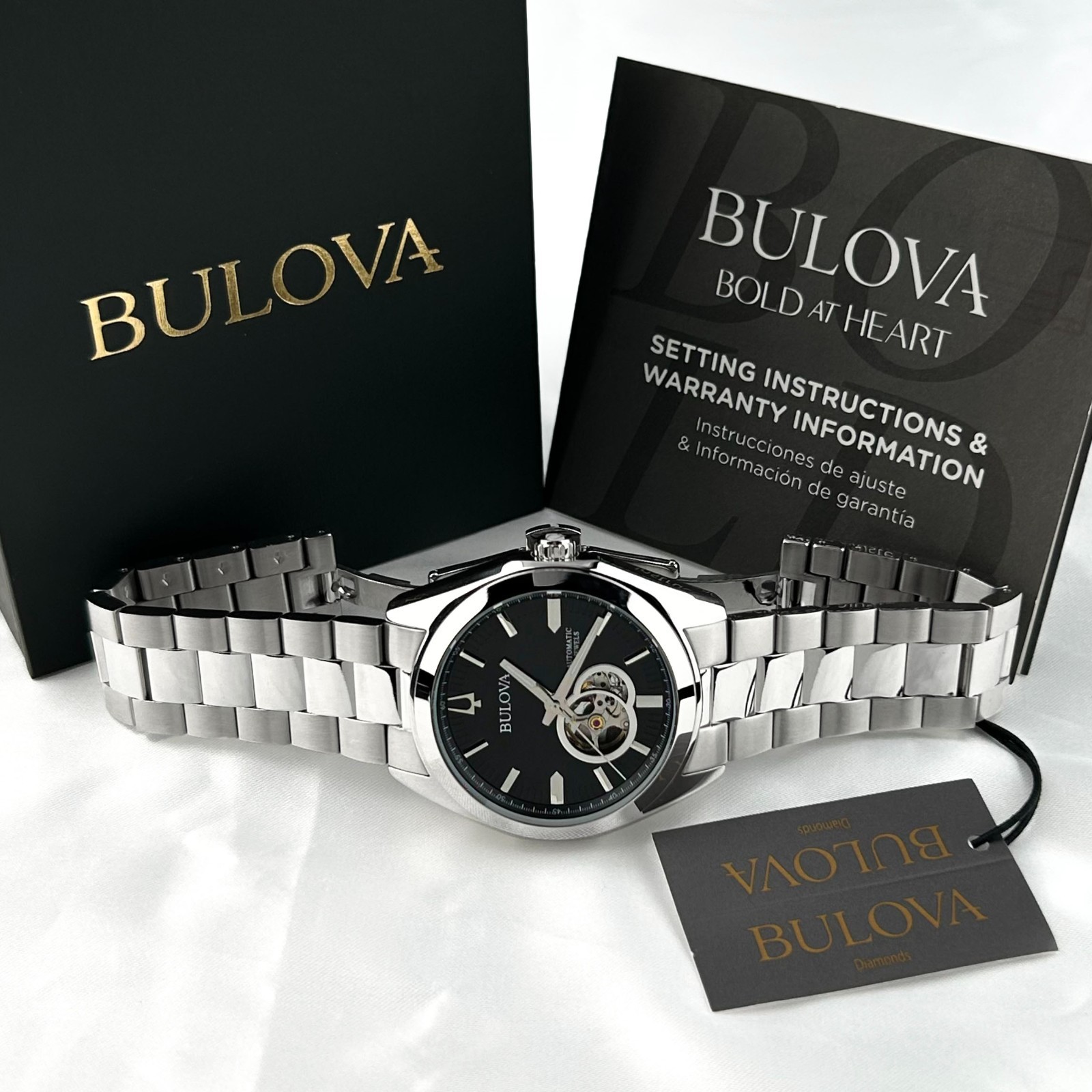 New w/box/Bulova Classic Surveyor 96A270 black Dial Men's Automatic Watch 42mm