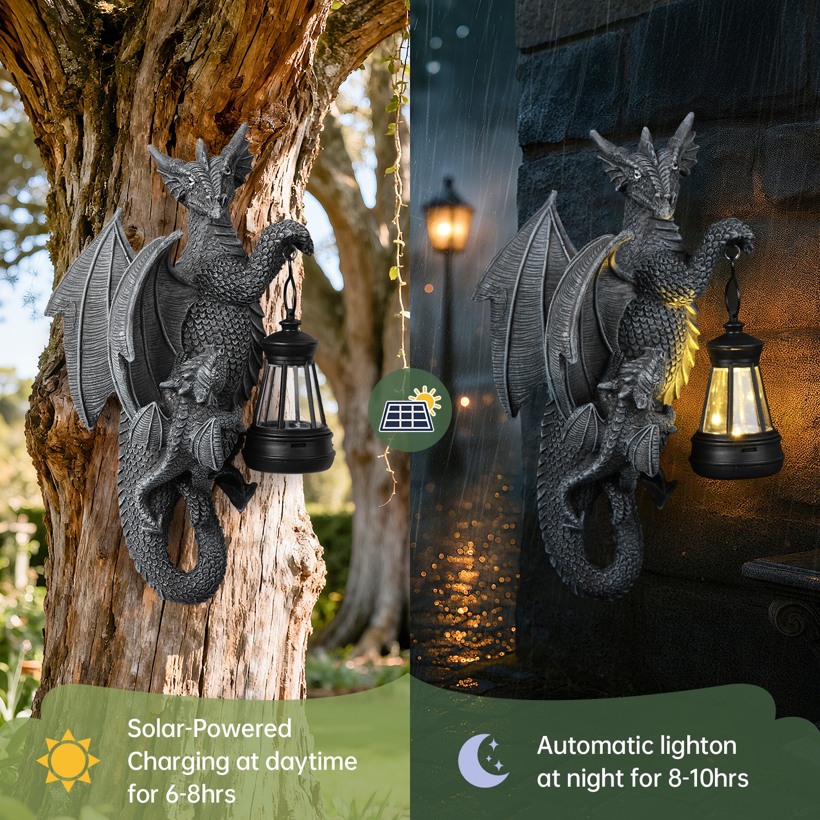 Stunning Solar Dragon Tree Statue - Outdoor Garden Decorative Light-Up Ornament