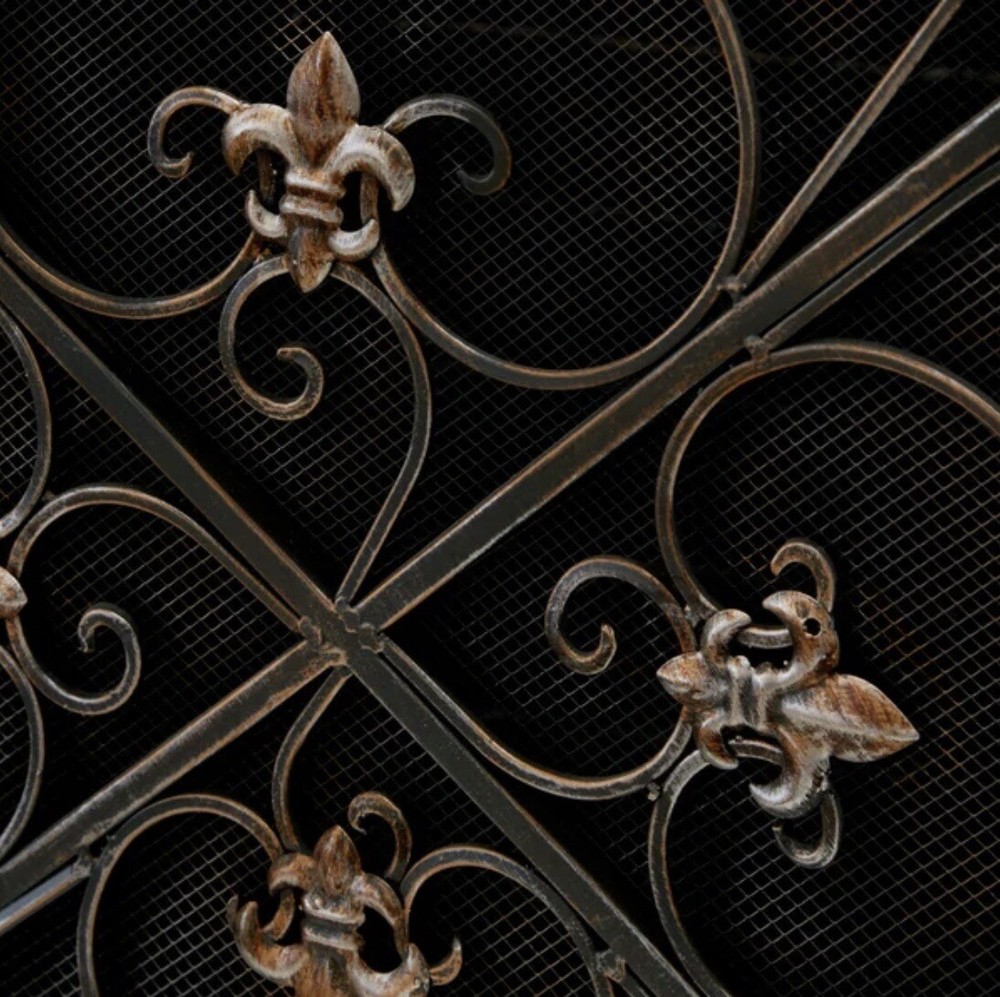 3 Panel Fireplace Screen Iron