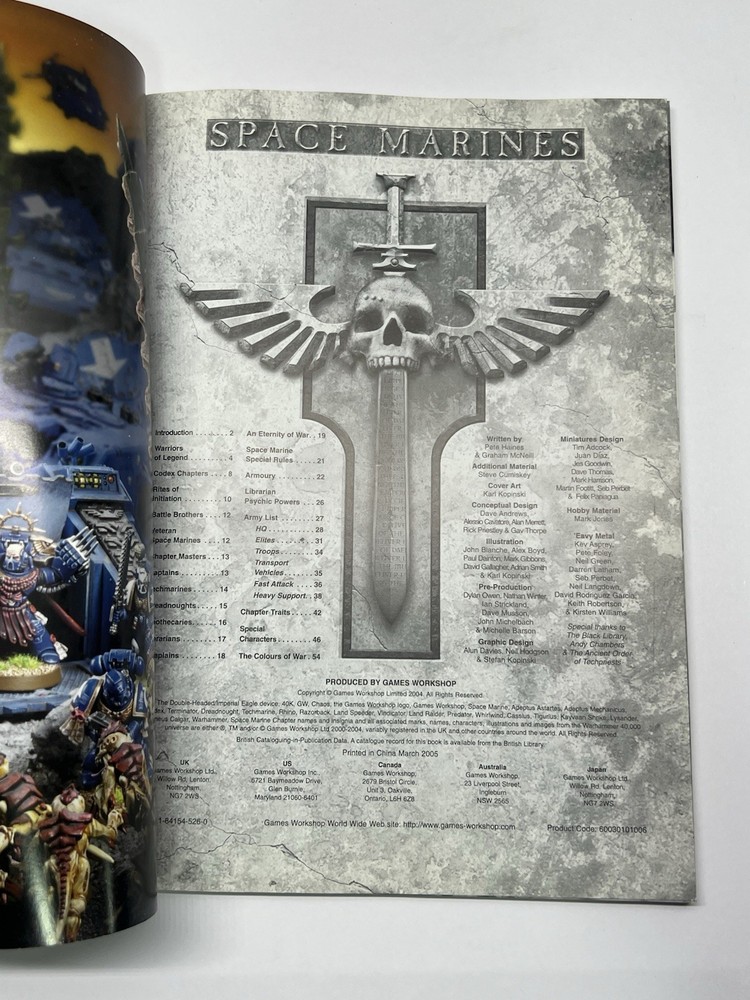 Games Workshop Warhammer 40k Space Marines Codex 4th edition Paperback