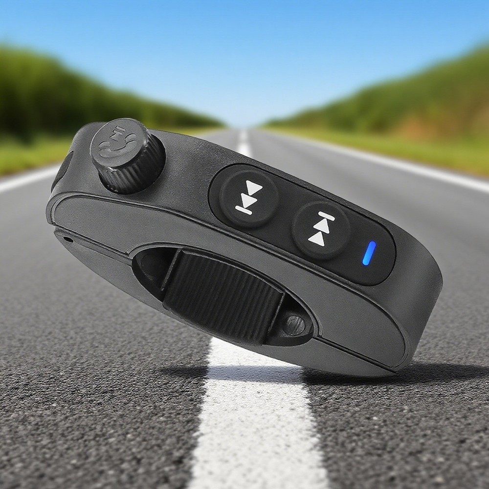 Black Wireless Bluetooth Media Button Remote Controller For Motorcycle Handlebar