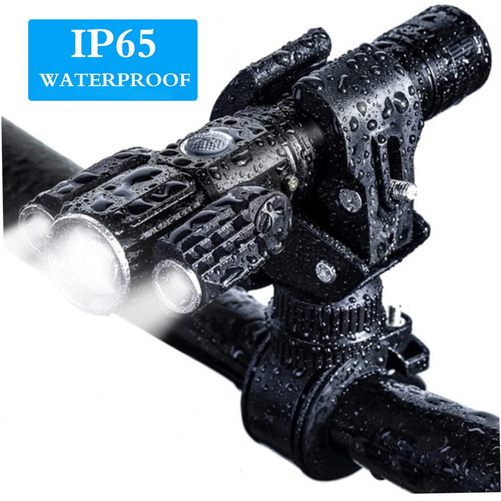 20000LM Rechargeable LED Mountain Bike Lights Bicycle Torch Front &Rear Lamp Set